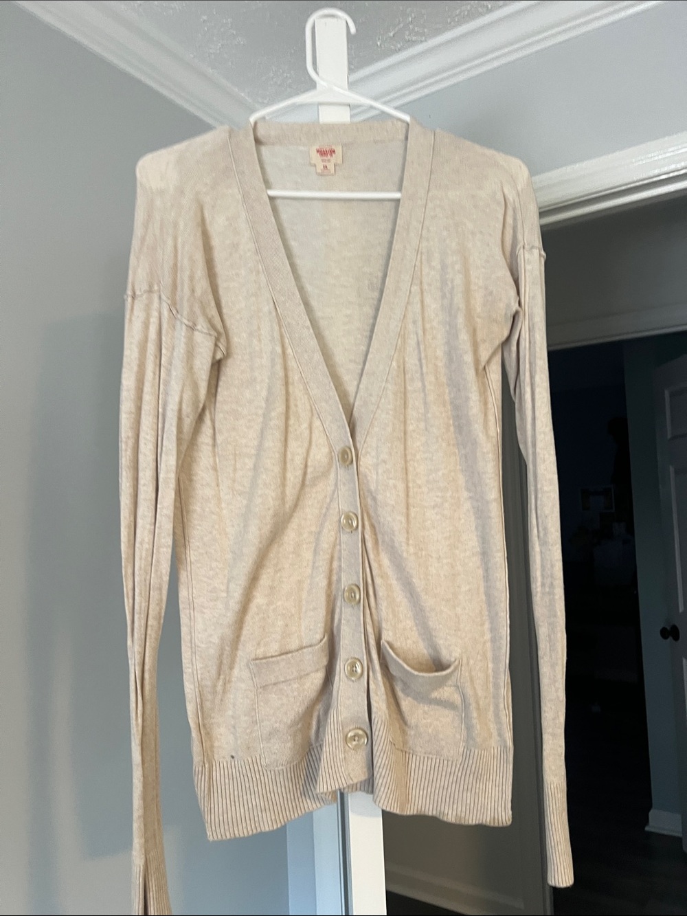 Mossimo Supply Co. Beige Button-Front Cardigan